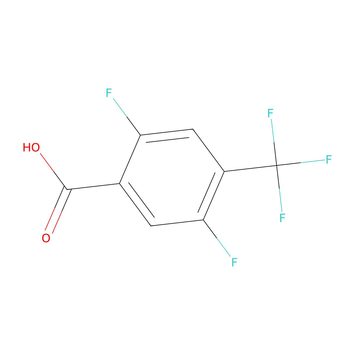 2,5-Difluoro-4-(trifluoromethyl)benzoic acid molecular structure, CAS 261945-05-5