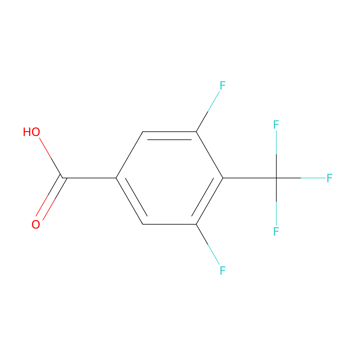 3,5-Difluoro-4-(trifluoromethyl)benzoic acid molecular structure, CAS 261945-09-9