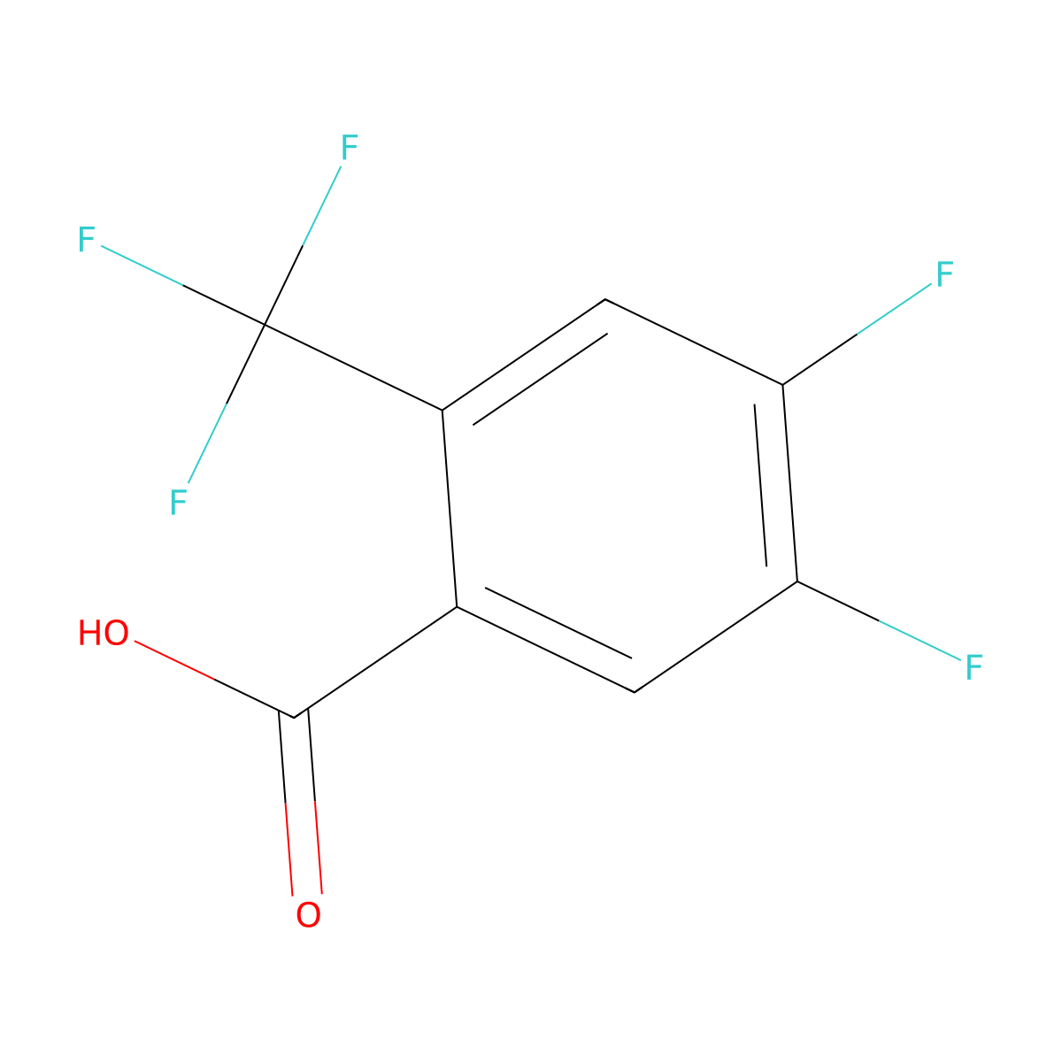 4,5-Difluoro-2-(trifluoromethyl)benzoic acid molecular structure, CAS 261945-13-5