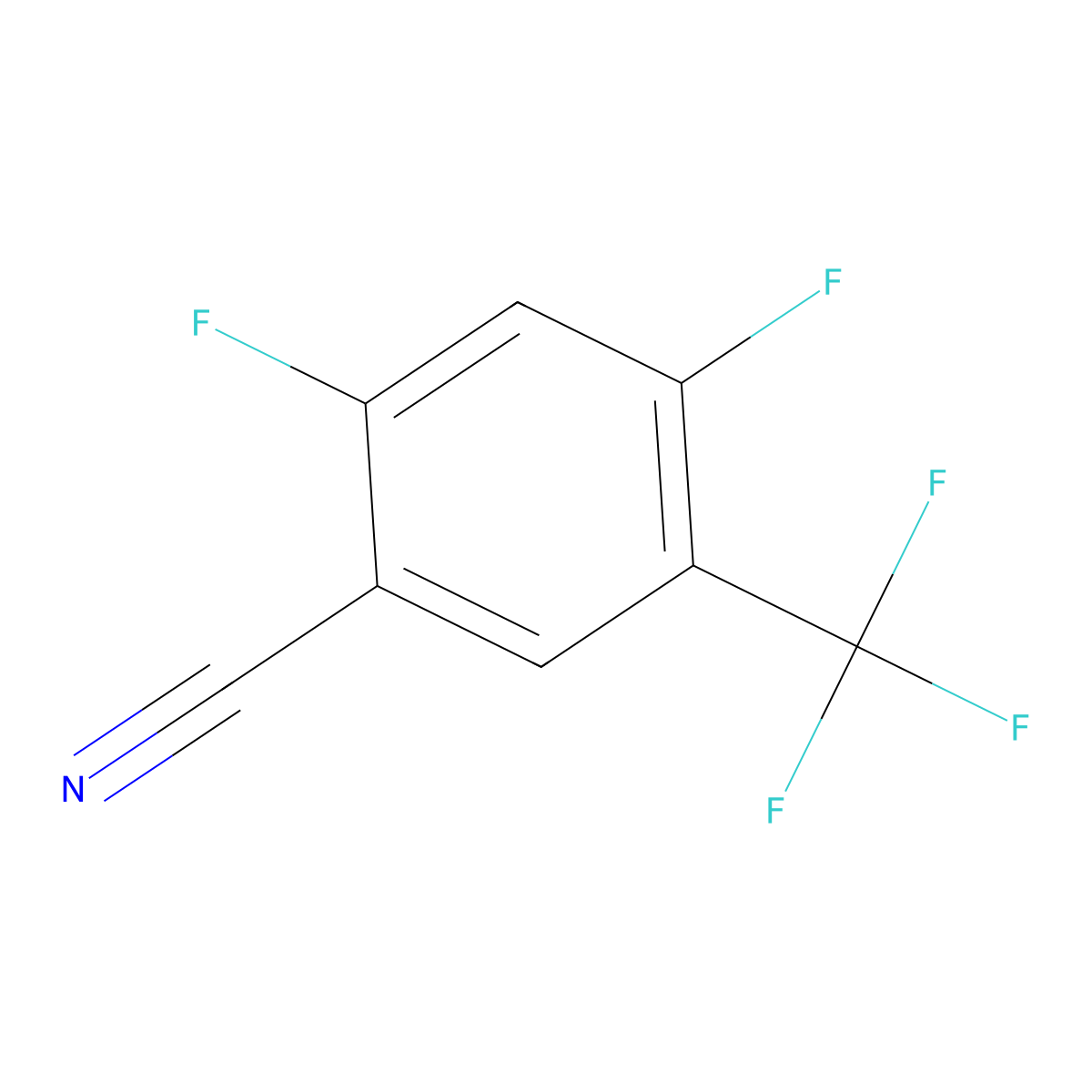 2,4-Difluoro-5-(trifluoromethyl)benzonitrile molecular structure, CAS 261945-18-0