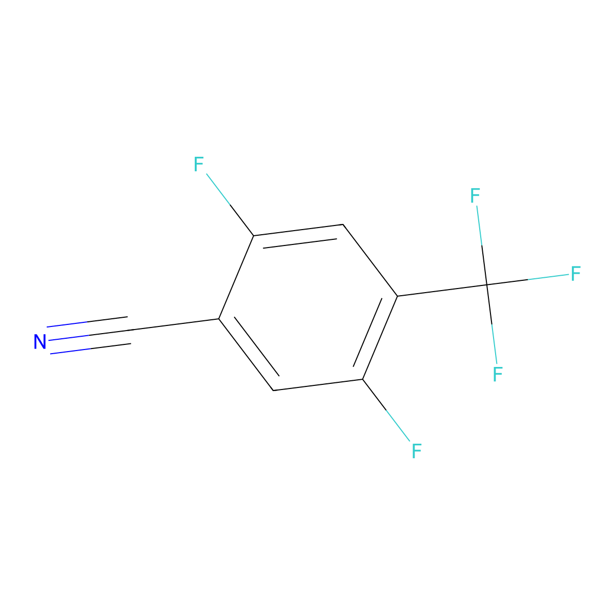 2,5-Difluoro-4-(trifluoromethyl)benzonitrile molecular structure, CAS 261945-24-8