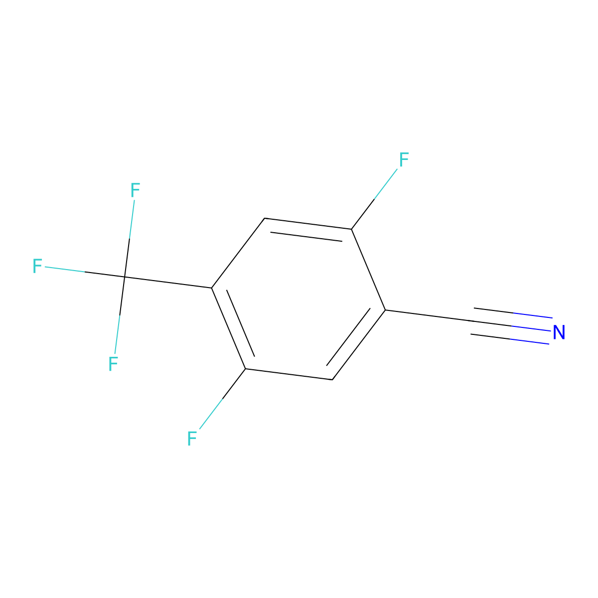 2,5-Difluoro-4-(trifluoromethyl)benzonitrile molecular structure, CAS 261945-24-8