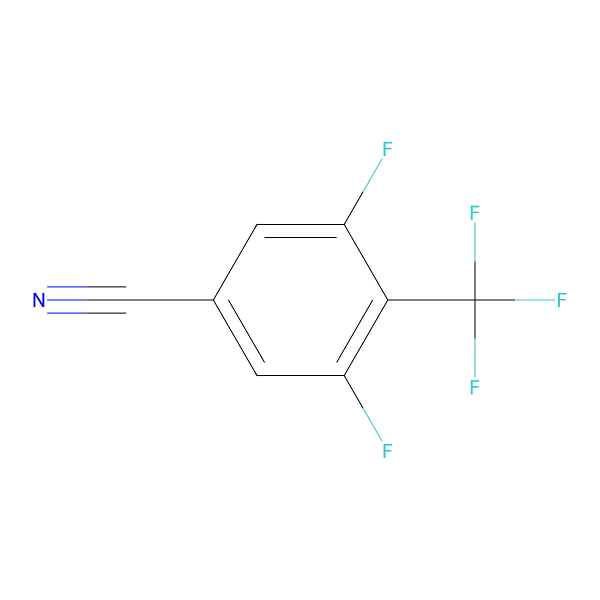 3,5-Difluoro-4-(trifluoromethyl)benzonitrile molecular structure, CAS 261945-30-6