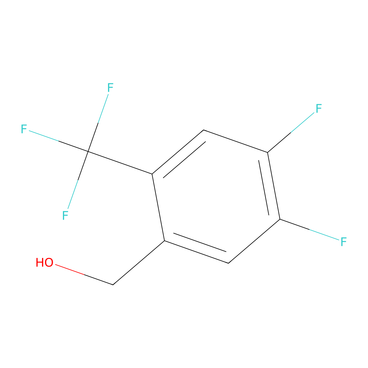 4,5-Difluoro-2-(trifluoromethyl)benzyl alcohol molecular structure, CAS 261945-63-5