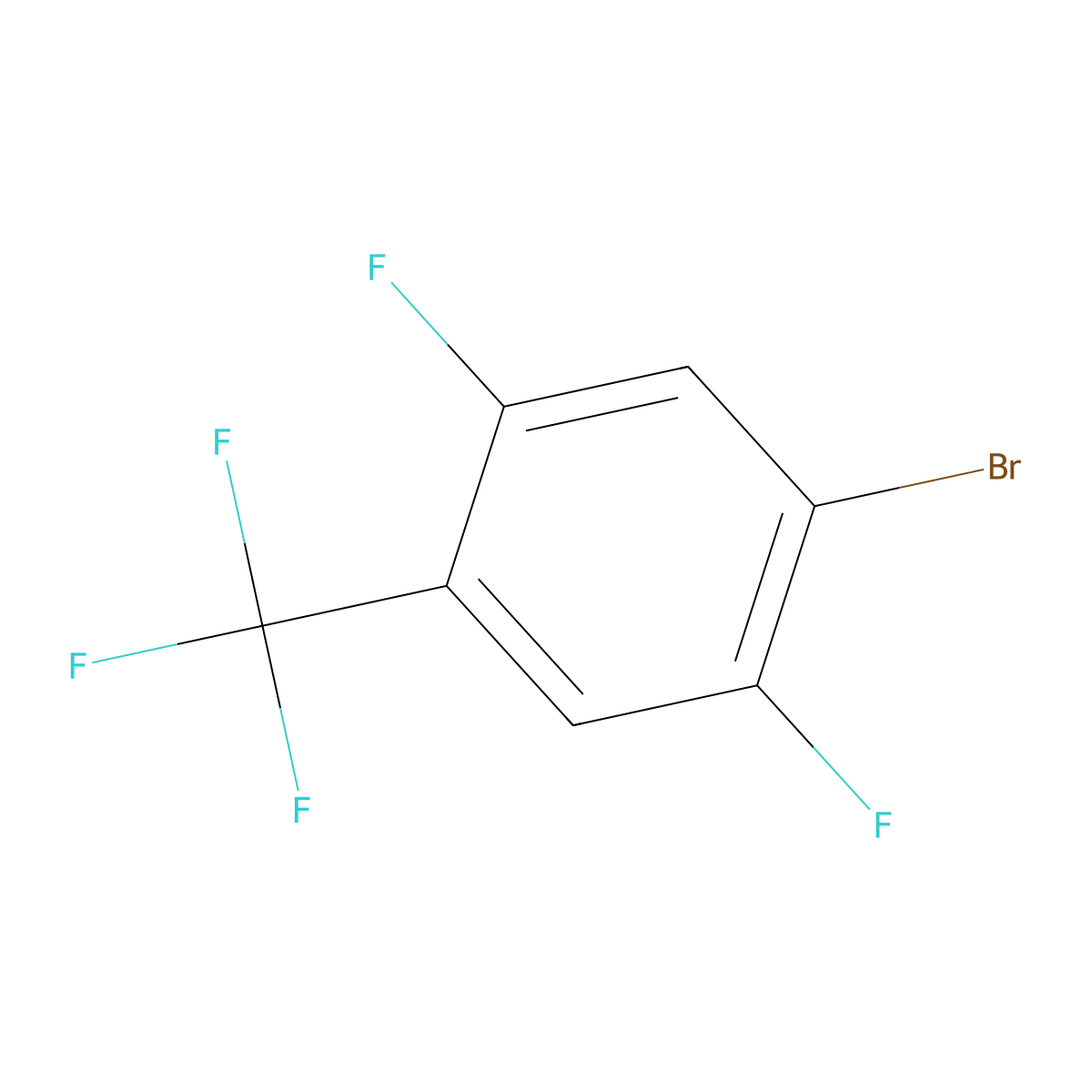 1-Bromo-2,5-difluoro-4-(trifluoromethyl)benzene molecular structure, CAS 261945-75-9