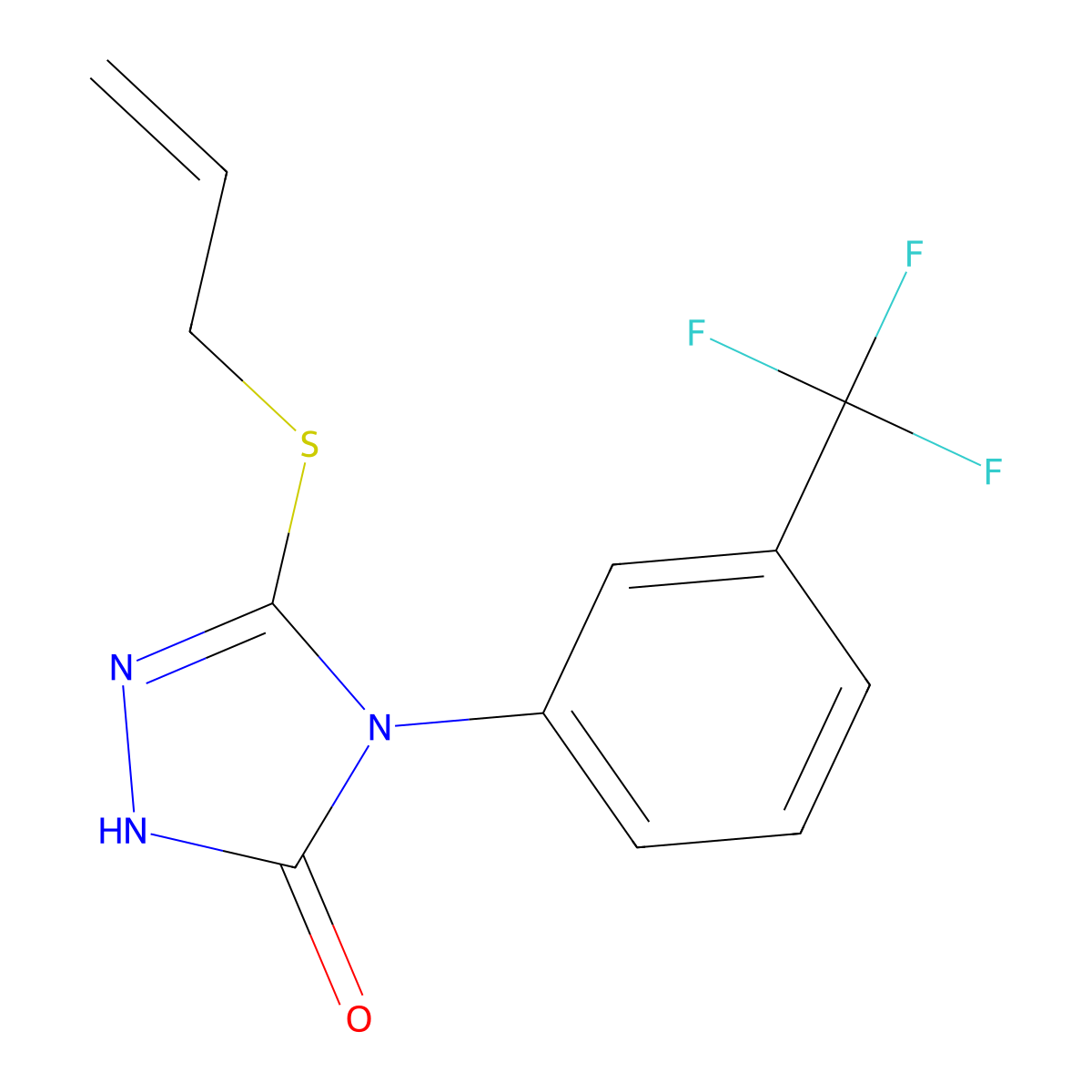 2,4-Dihydro-5-(2-propen-1-ylthio)-4-[3-(trifluoromethyl)phenyl]-3H-1,2,4-triazol-3-one molecular structure, CAS 261945-85-1