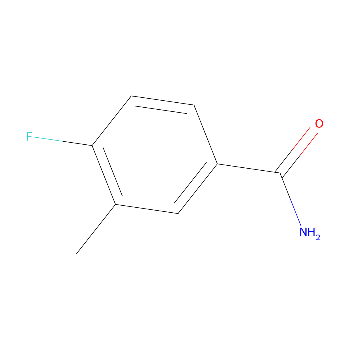 4-Fluoro-3-methylbenzamide molecular structure, CAS 261945-92-0