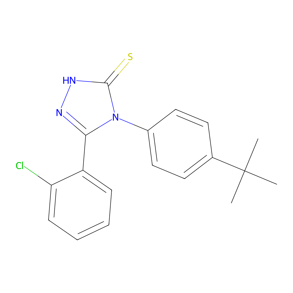 5-(2-Chlorophenyl)-4-[4-(1,1-dimethylethyl)phenyl]-2,4-dihydro-3H-1,2,4-triazole-3-thione molecular structure, CAS 261946-01-4