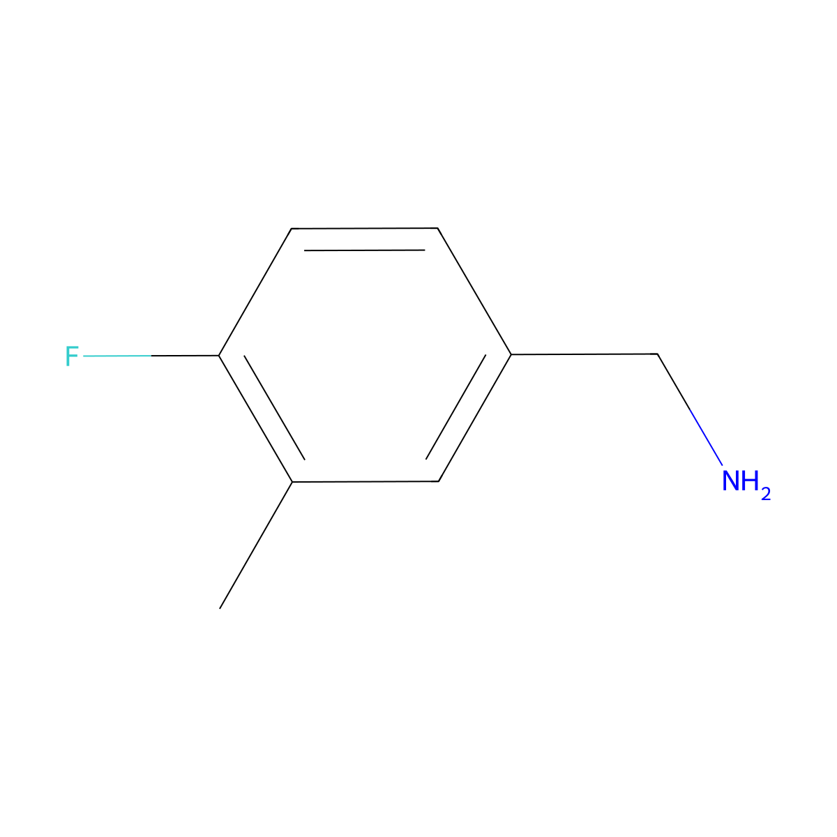 (4-Fluoro-3-methylphenyl)methanamine molecular structure, CAS 261951-68-2