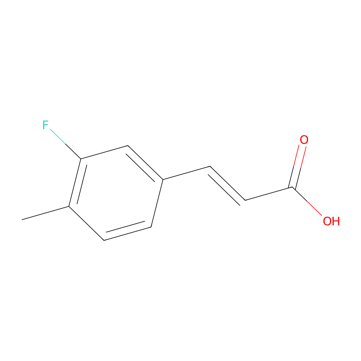 3-Fluoro-4-methylcinnamic acid molecular structure, CAS 261951-72-8