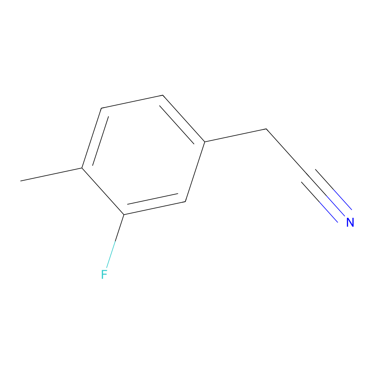 3-Fluoro-4-methylphenylacetonitrile molecular structure, CAS 261951-73-9
