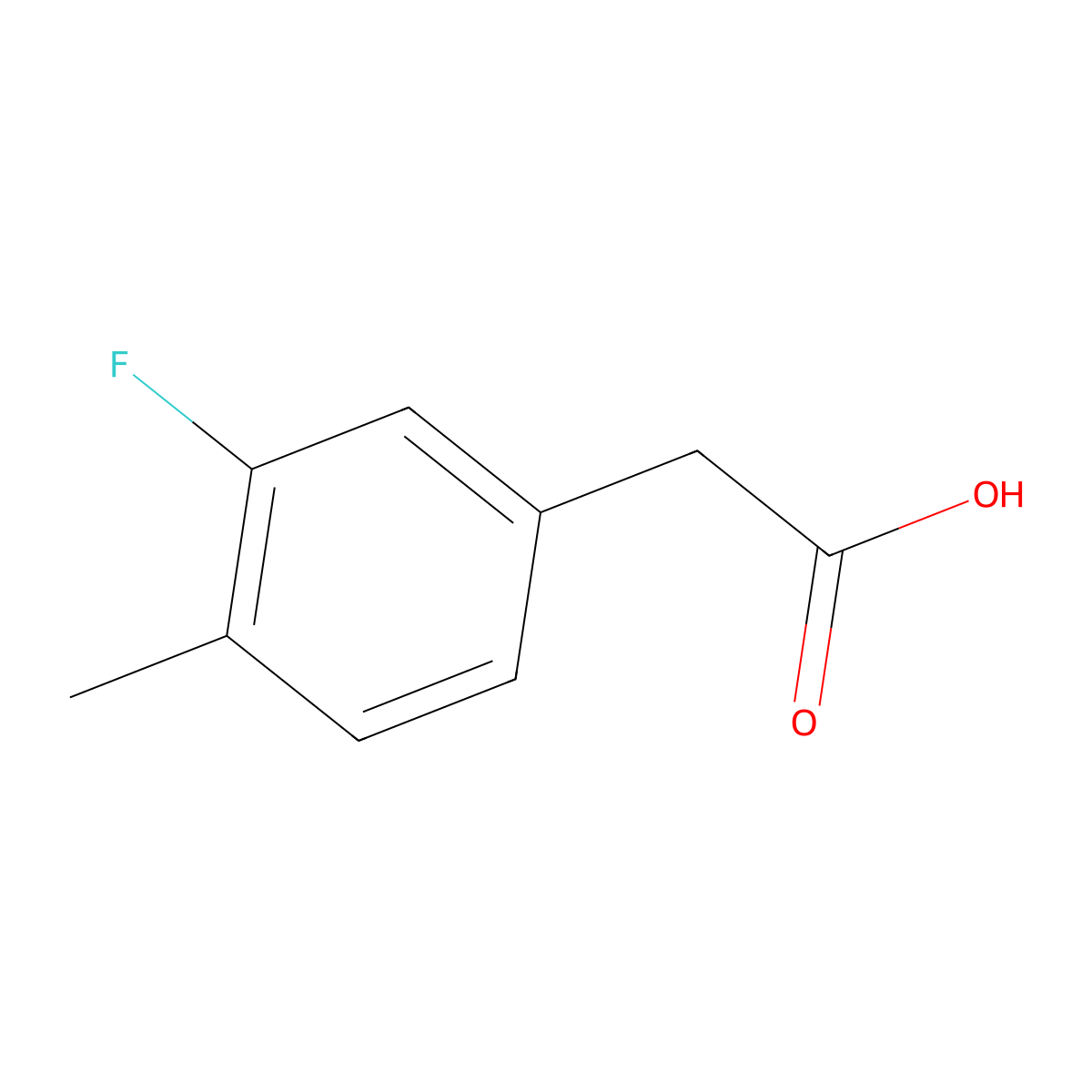 2-(3-Fluoro-4-methylphenyl)acetic acid molecular structure, CAS 261951-74-0