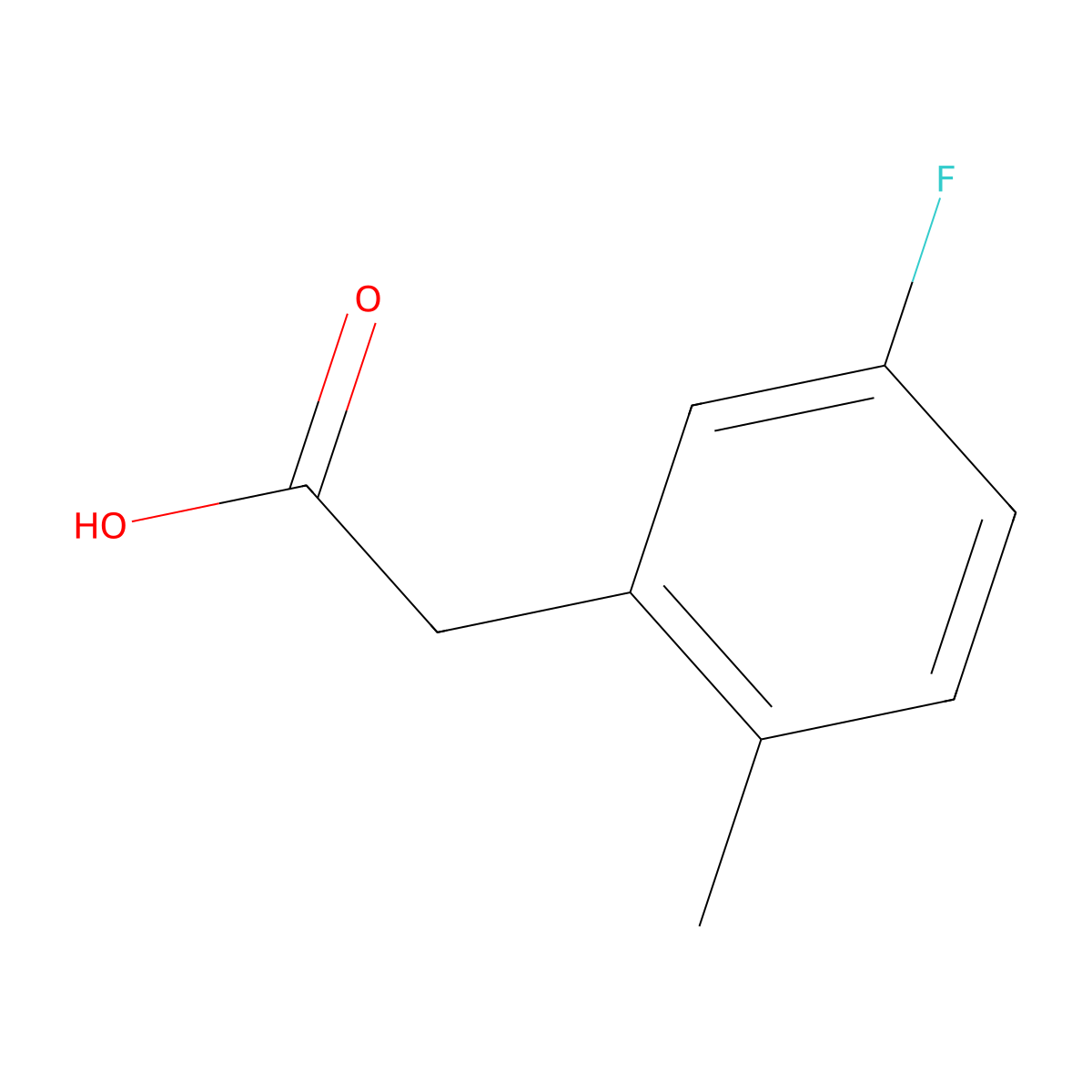 2-(5-Fluoro-2-methylphenyl)acetic acid molecular structure, CAS 261951-75-1