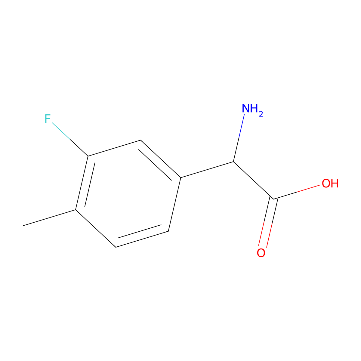 3-Fluoro-4-methyl-DL-phenylglycine molecular structure, CAS 261951-76-2
