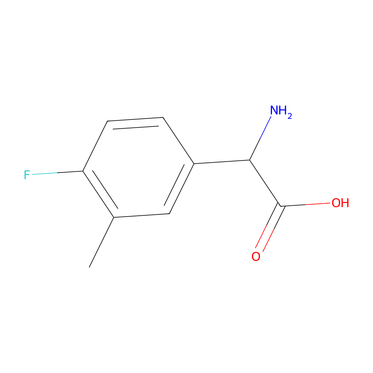 4-Fluoro-3-methyl-DL-phenylglycine molecular structure, CAS 261951-77-3