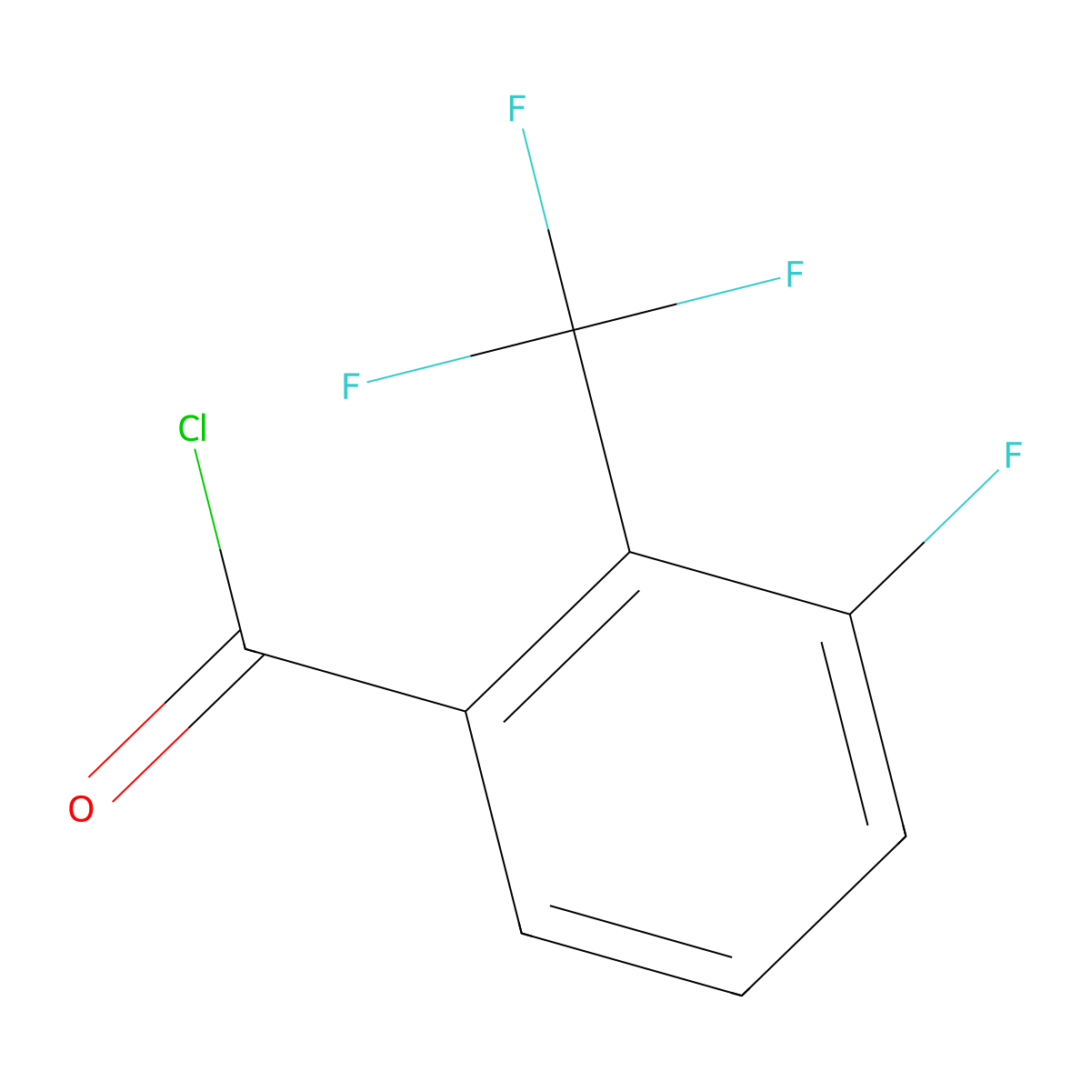 3-Fluoro-2-(trifluoromethyl)benzoyl chloride molecular structure, CAS 261951-82-0