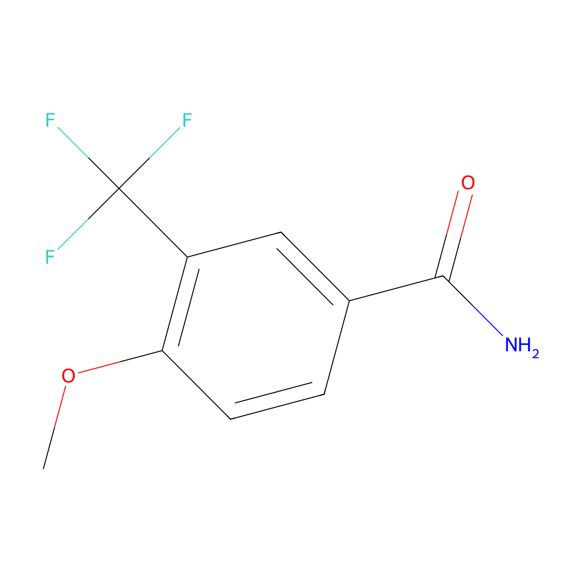 4-Methoxy-3-(trifluoromethyl)benzamide molecular structure, CAS 261951-86-4