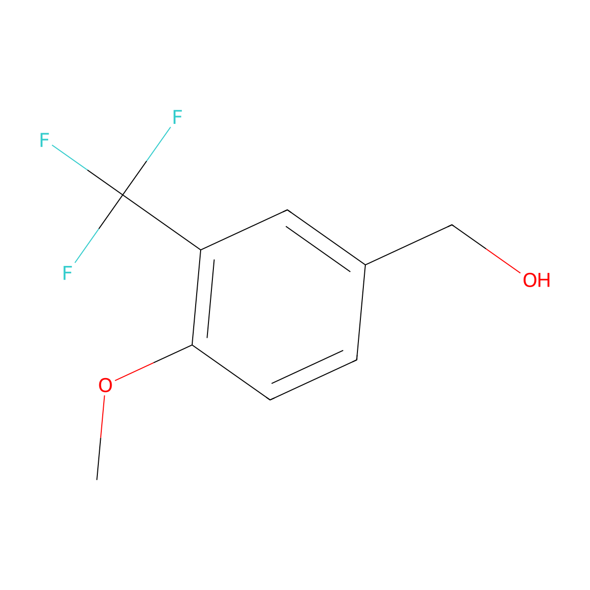 (4-Methoxy-3-(trifluoromethyl)phenyl)methanol molecular structure, CAS 261951-88-6