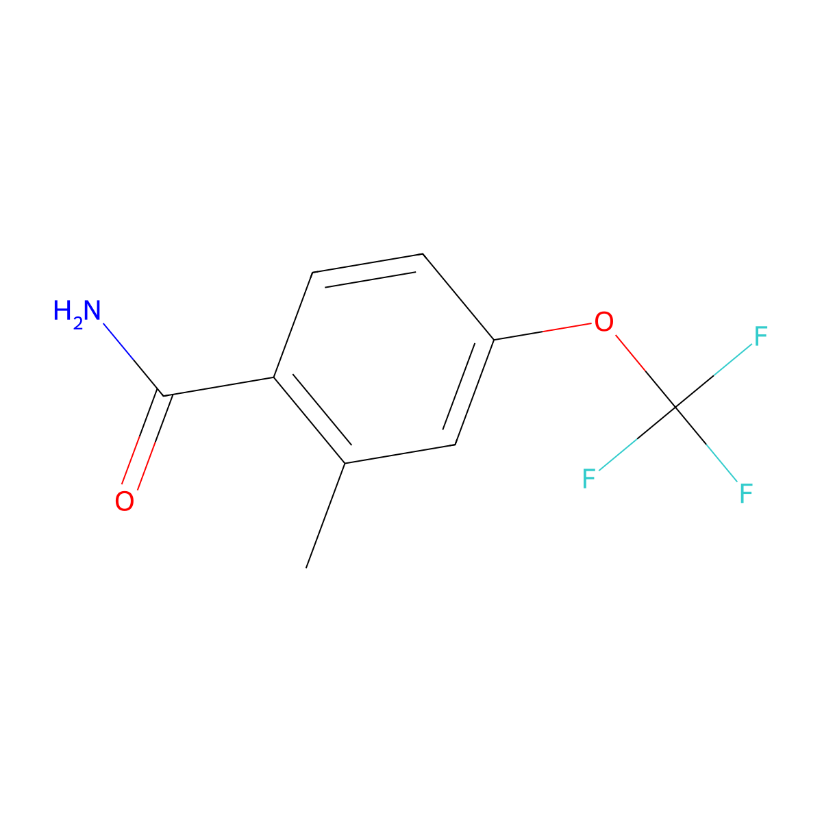 2-Methyl-4-(trifluoromethoxy)benzamide molecular structure, CAS 261951-90-0