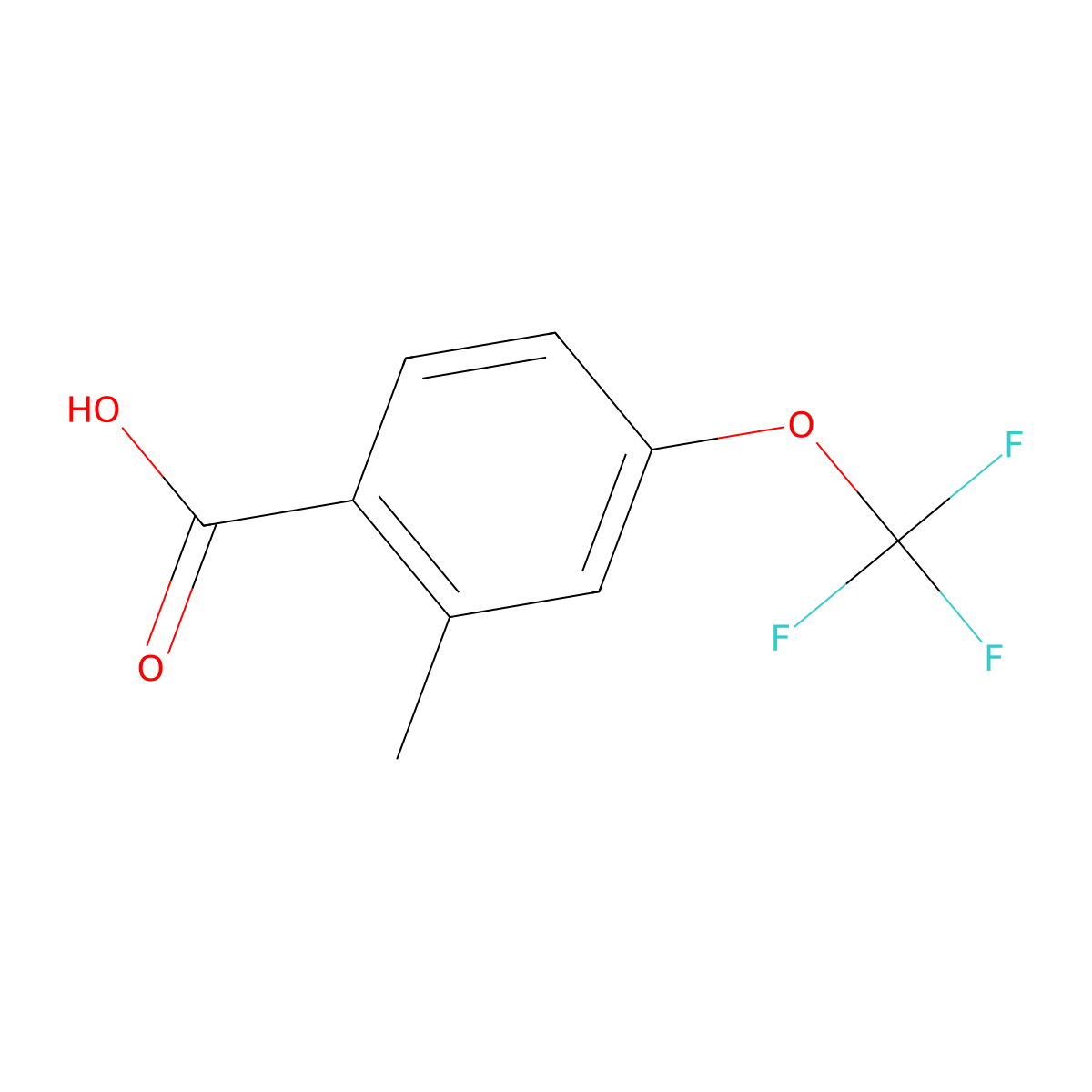 2-Methyl-4-(trifluoromethoxy)benzoic acid molecular structure, CAS 261951-91-1