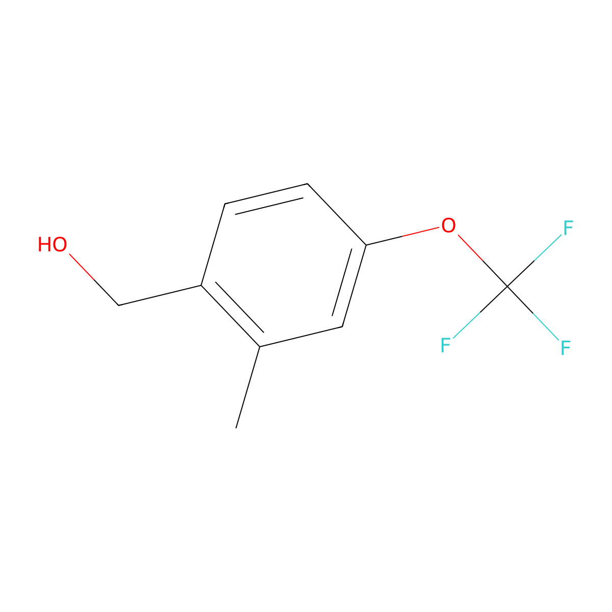 2-Methyl-4-(trifluoromethoxy)benzyl alcohol molecular structure, CAS 261951-94-4