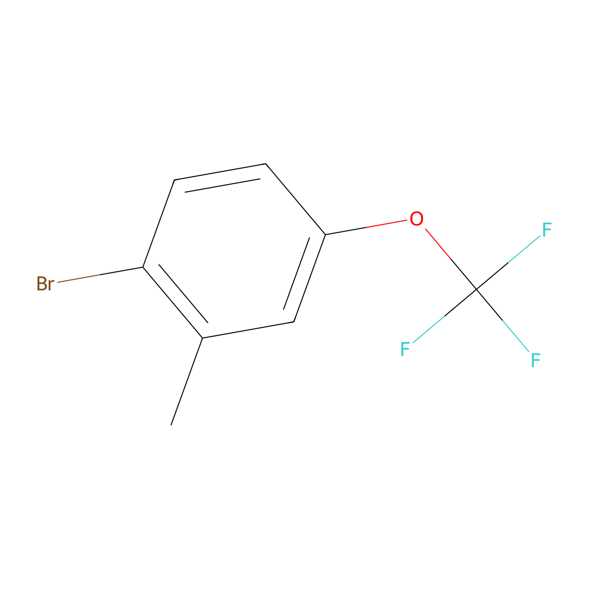 1-Bromo-2-methyl-4-(trifluoromethoxy)benzene molecular structure, CAS 261951-96-6