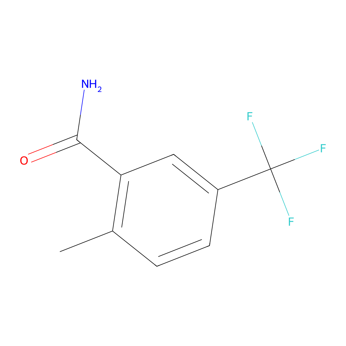 2-Methyl-5-(trifluoromethyl)benzamide molecular structure, CAS 261951-97-7