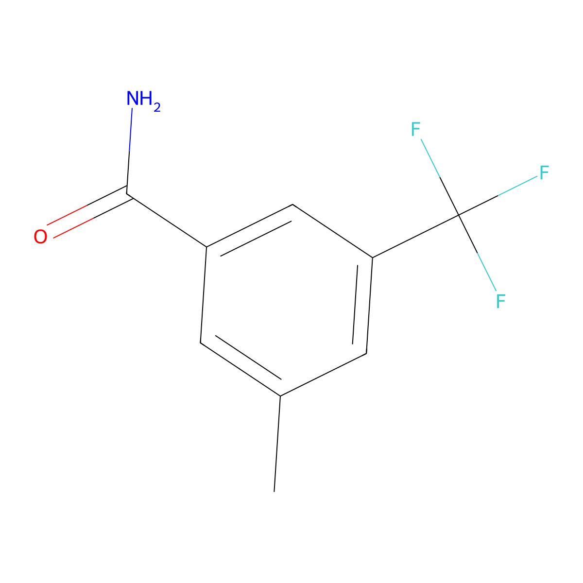 3-Methyl-5-(trifluoromethyl)benzamide molecular structure, CAS 261951-98-8