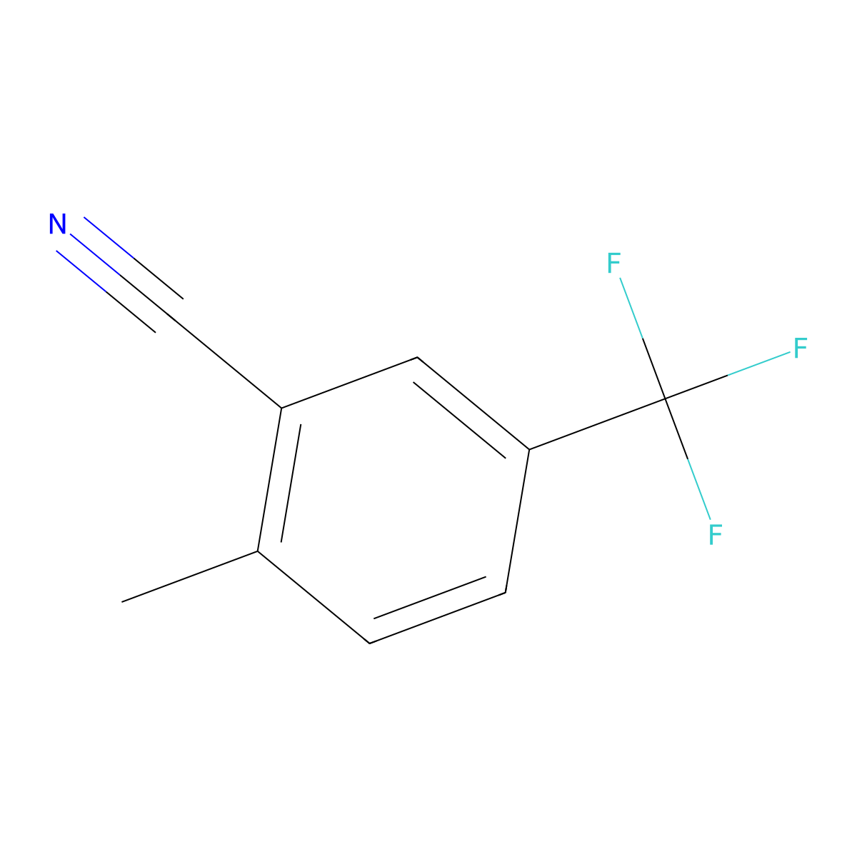 2-Methyl-5-(trifluoromethyl)benzonitrile molecular structure, CAS 261952-03-8