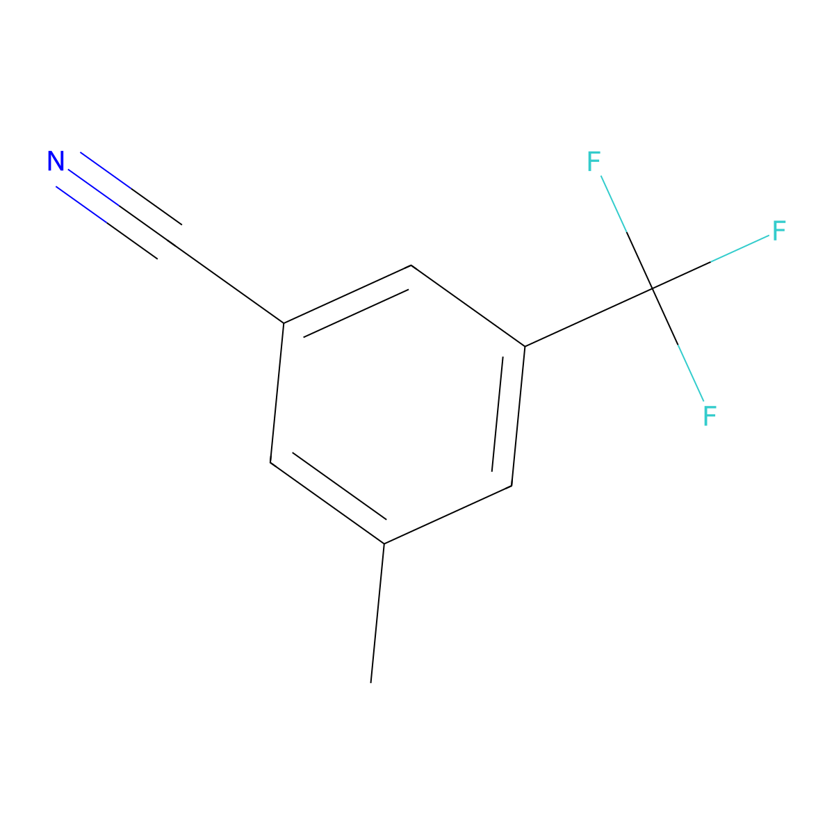 3-Methyl-5-(trifluoromethyl)benzonitrile molecular structure, CAS 261952-04-9