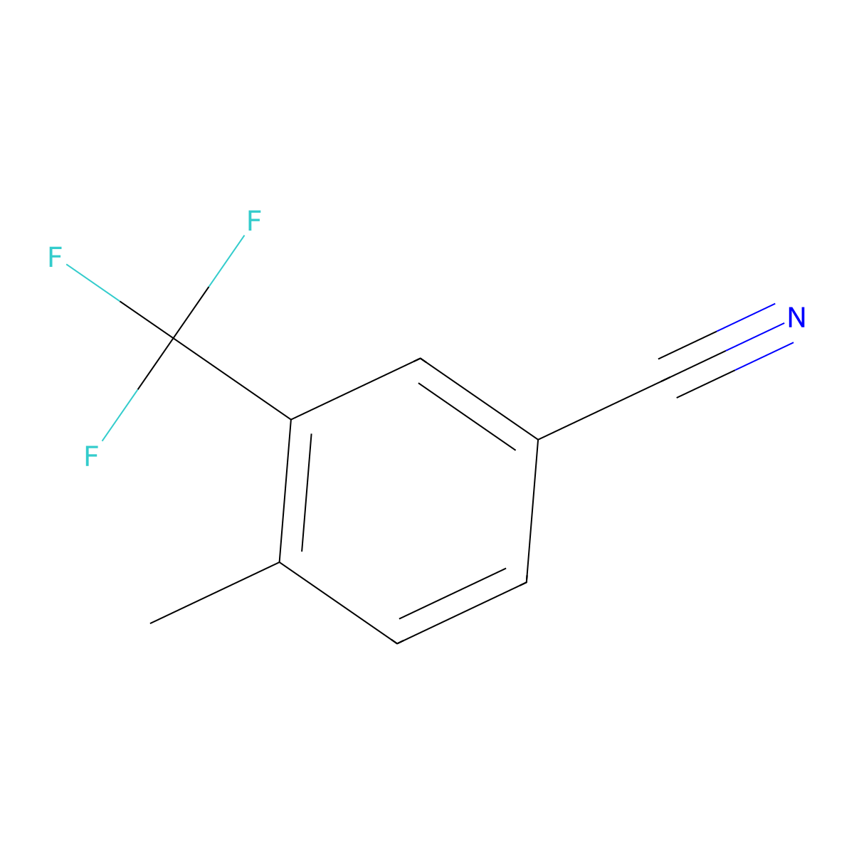 4-Methyl-3-(trifluoromethyl)benzonitrile molecular structure, CAS 261952-06-1