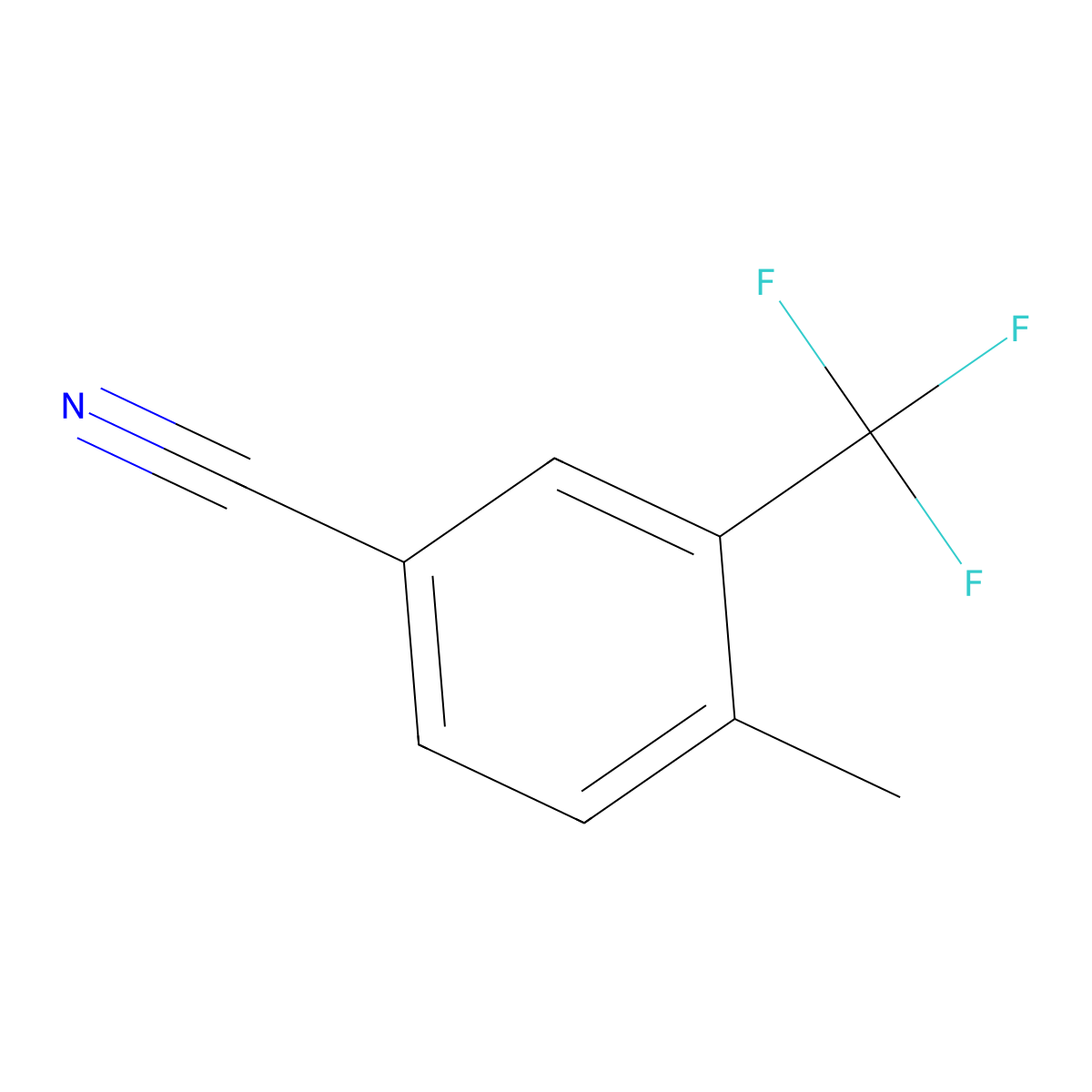 4-Methyl-3-(trifluoromethyl)benzonitrile molecular structure, CAS 261952-06-1