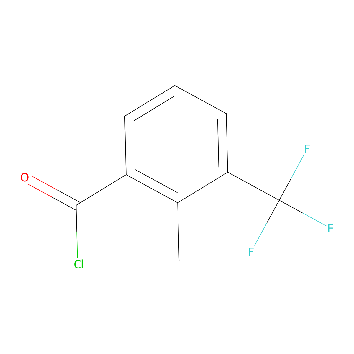 2-Methyl-3-(trifluoromethyl)benzoyl chloride molecular structure, CAS 261952-07-2