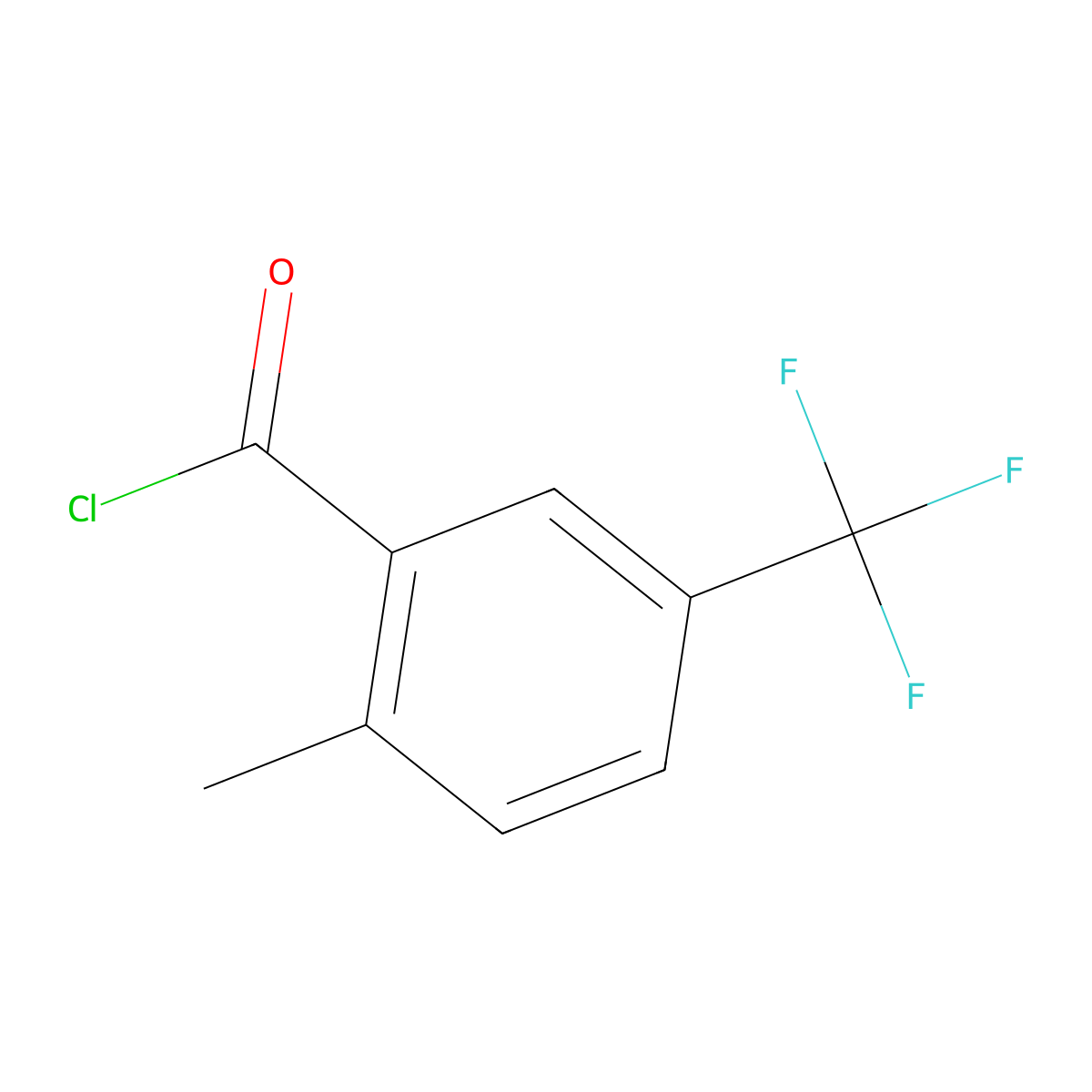 2-methyl-5-(trifluoromethyl)benzoyl Chloride molecular structure, CAS 261952-08-3