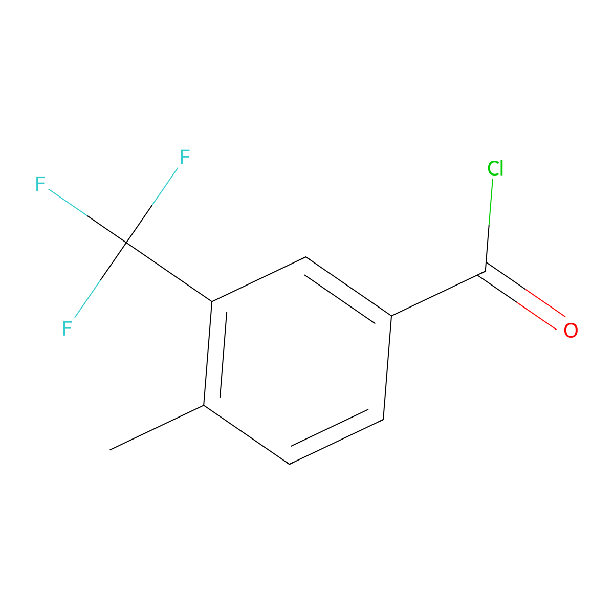 4-Methyl-3-(trifluoromethyl)benzoyl chloride molecular structure, CAS 261952-11-8