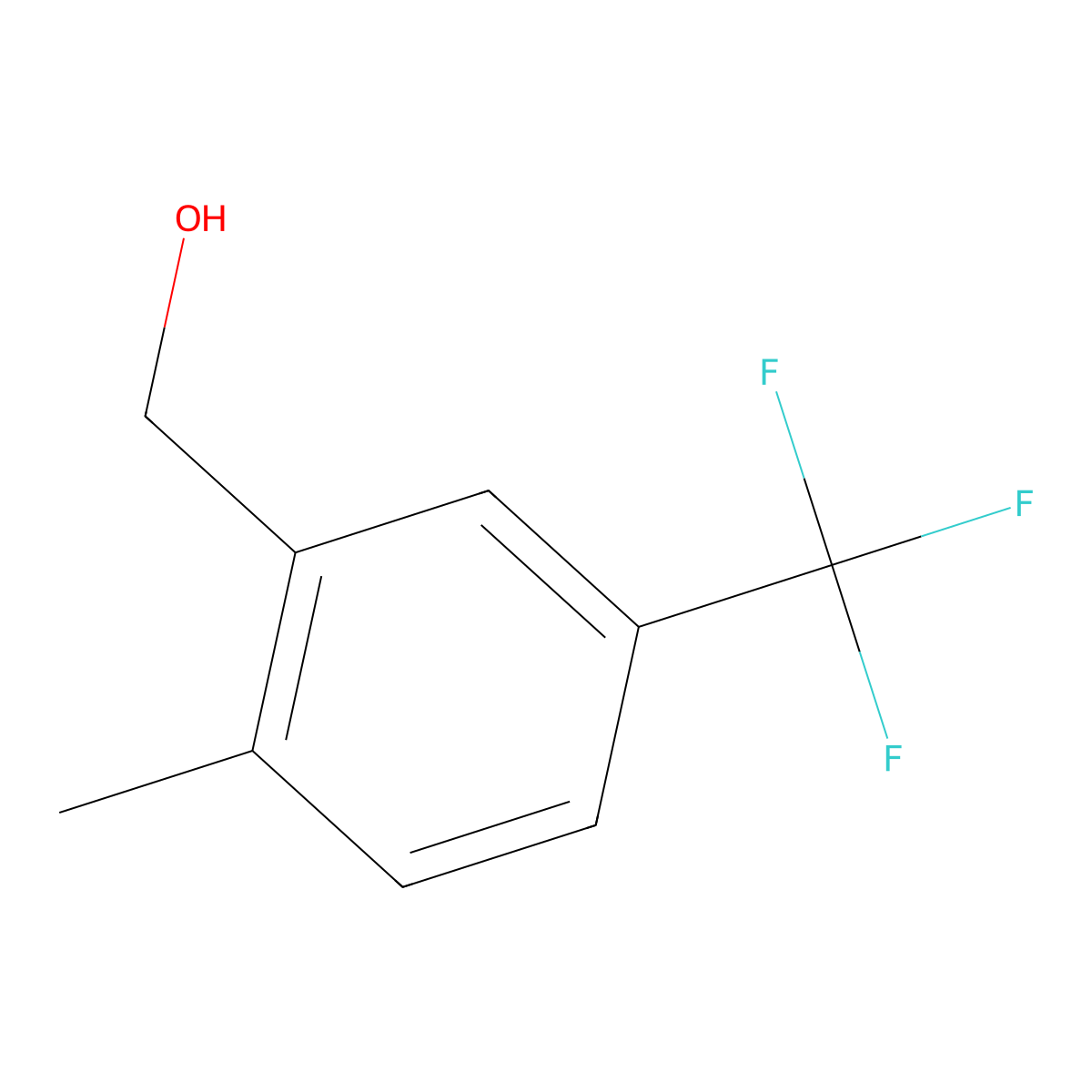 2-Methyl-5-(trifluoromethyl)benzyl alcohol molecular structure, CAS 261952-13-0