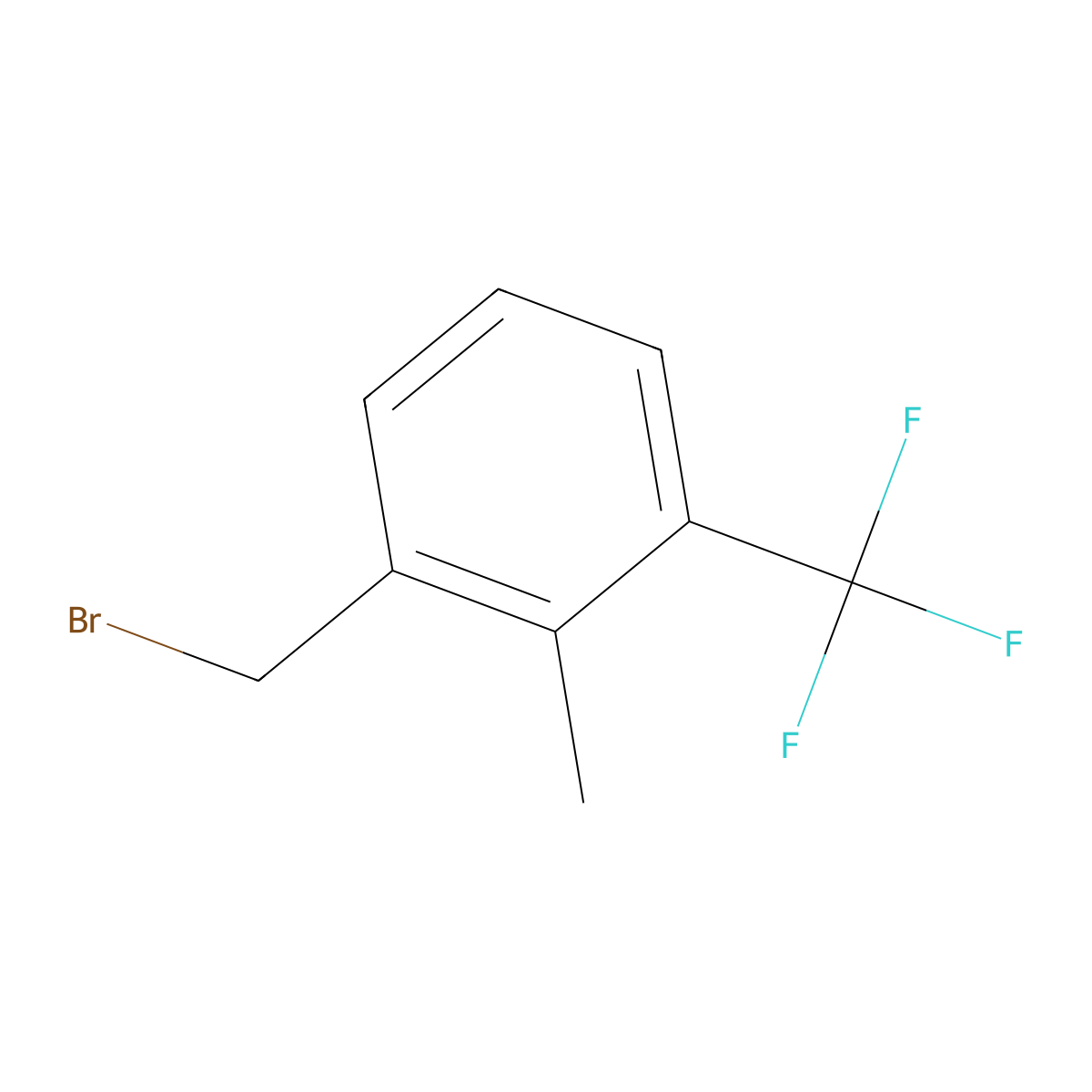 1-(Bromomethyl)-2-methyl-3-(trifluoromethyl)benzene molecular structure, CAS 261952-16-3