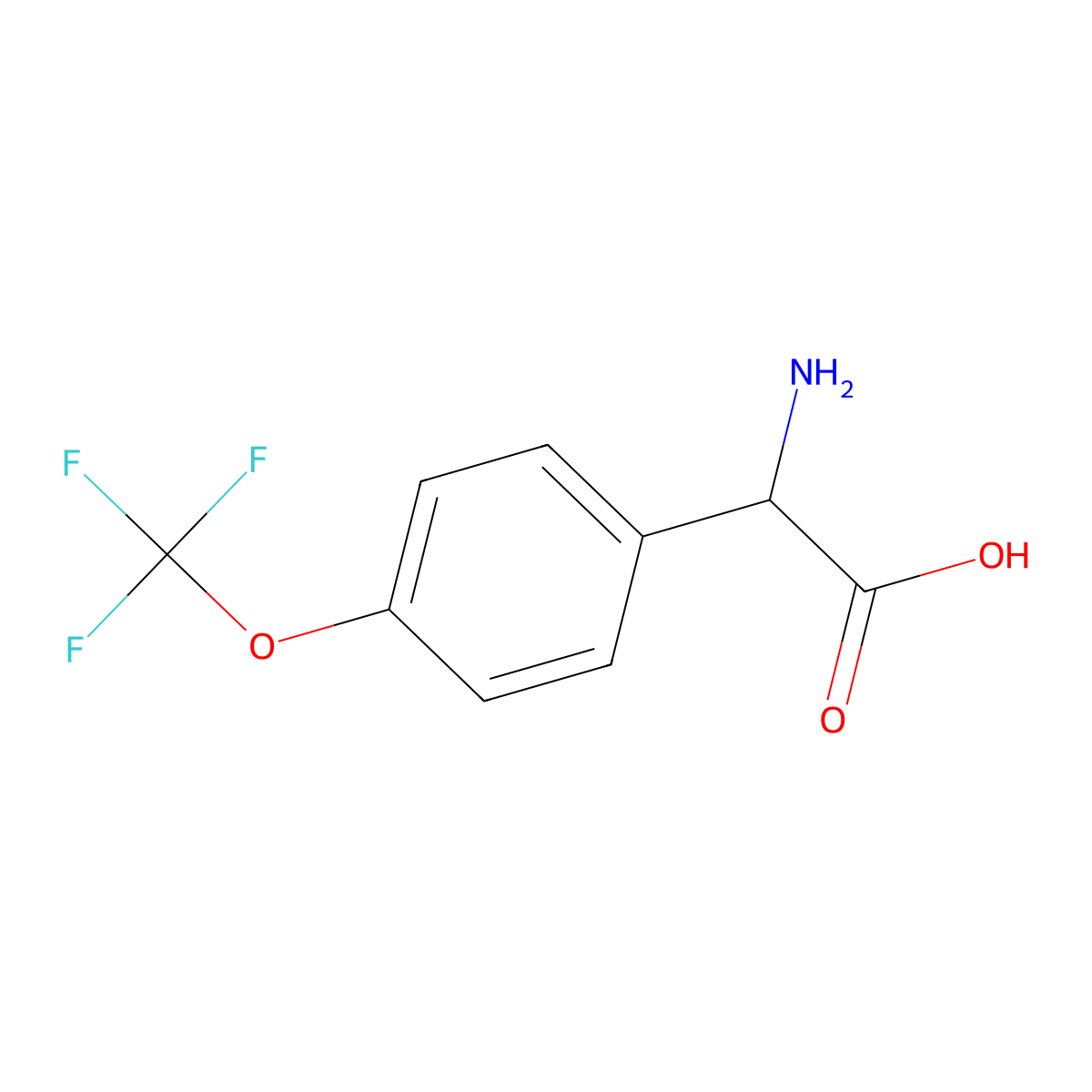 Amino[4-(trifluoromethoxy)phenyl]acetic acid molecular structure, CAS 261952-24-3