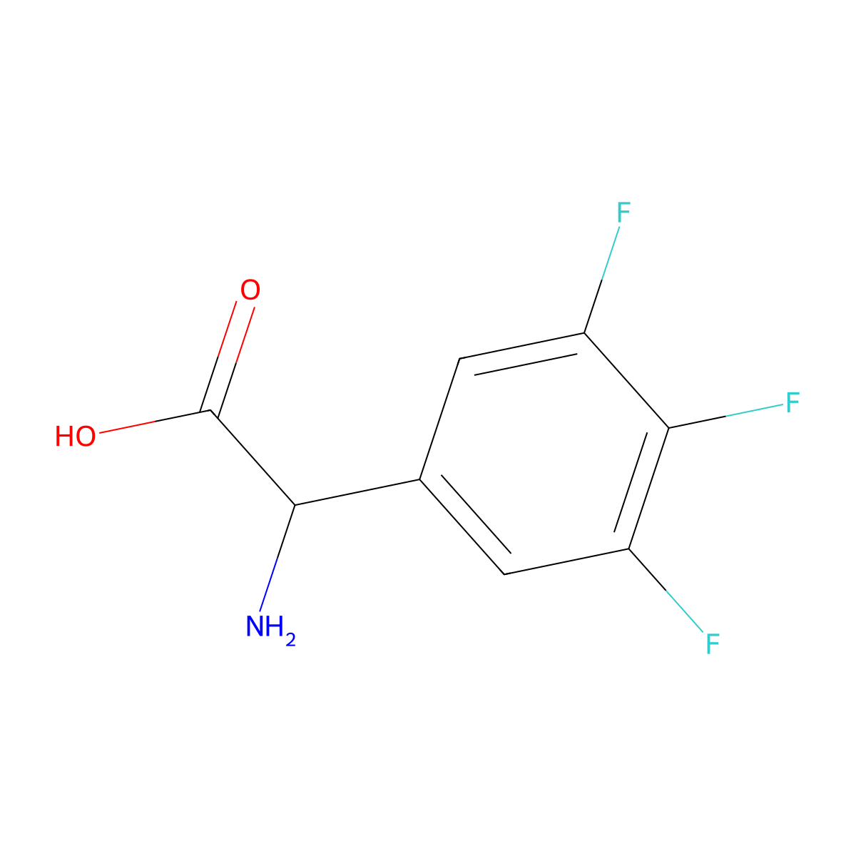 2-amino-2-(3,4,5-trifluorophenyl)acetic Acid molecular structure, CAS 261952-27-6