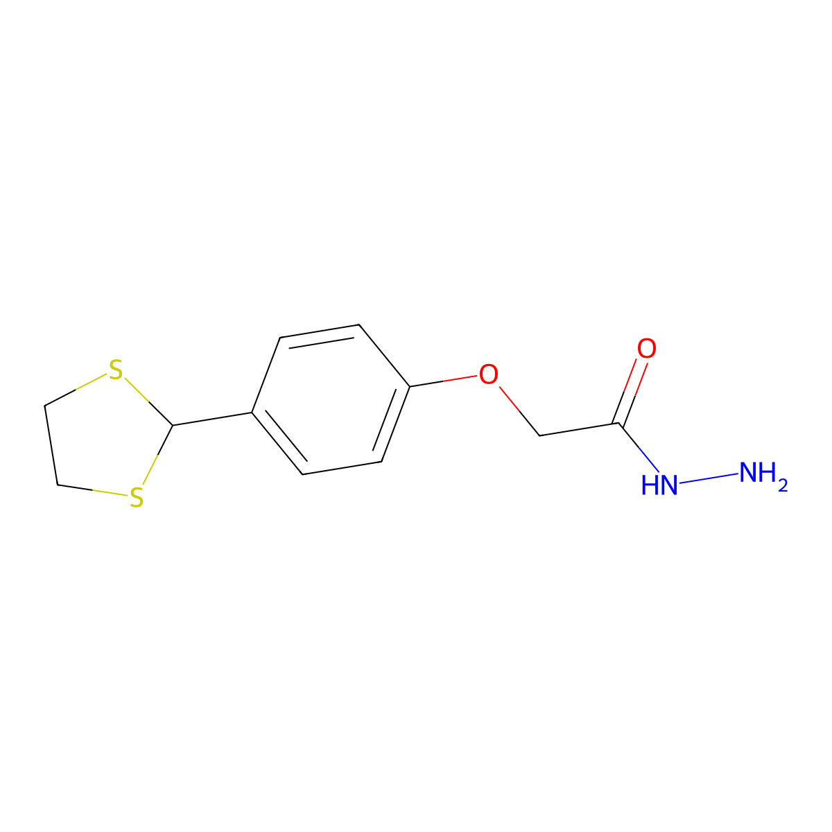 2-[4-(1,3-Dithiolan-2-yl)phenoxy]acetohydrazide molecular structure, CAS 261959-05-1