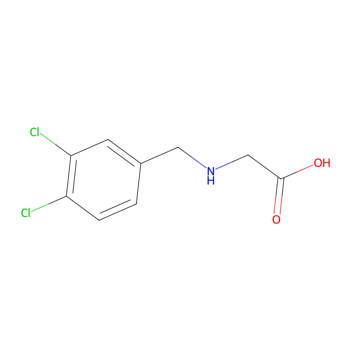 (3,4-Dichloro-benzylamino)-acetic acid molecular structure, CAS 261959-65-3