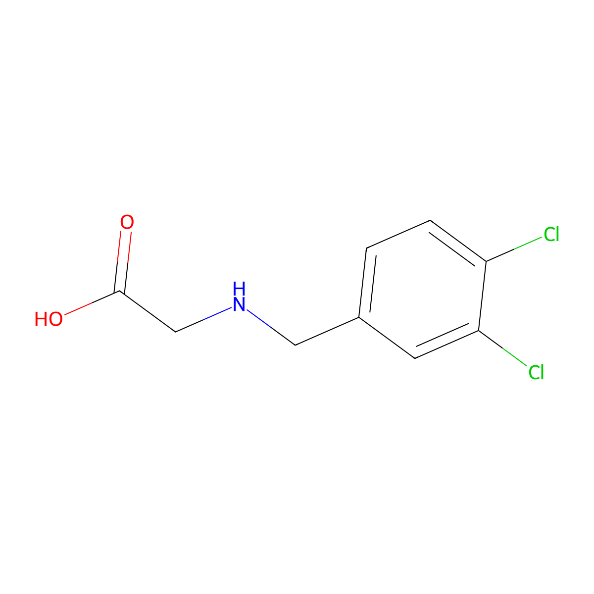 (3,4-Dichloro-benzylamino)-acetic acid molecular structure, CAS 261959-65-3
