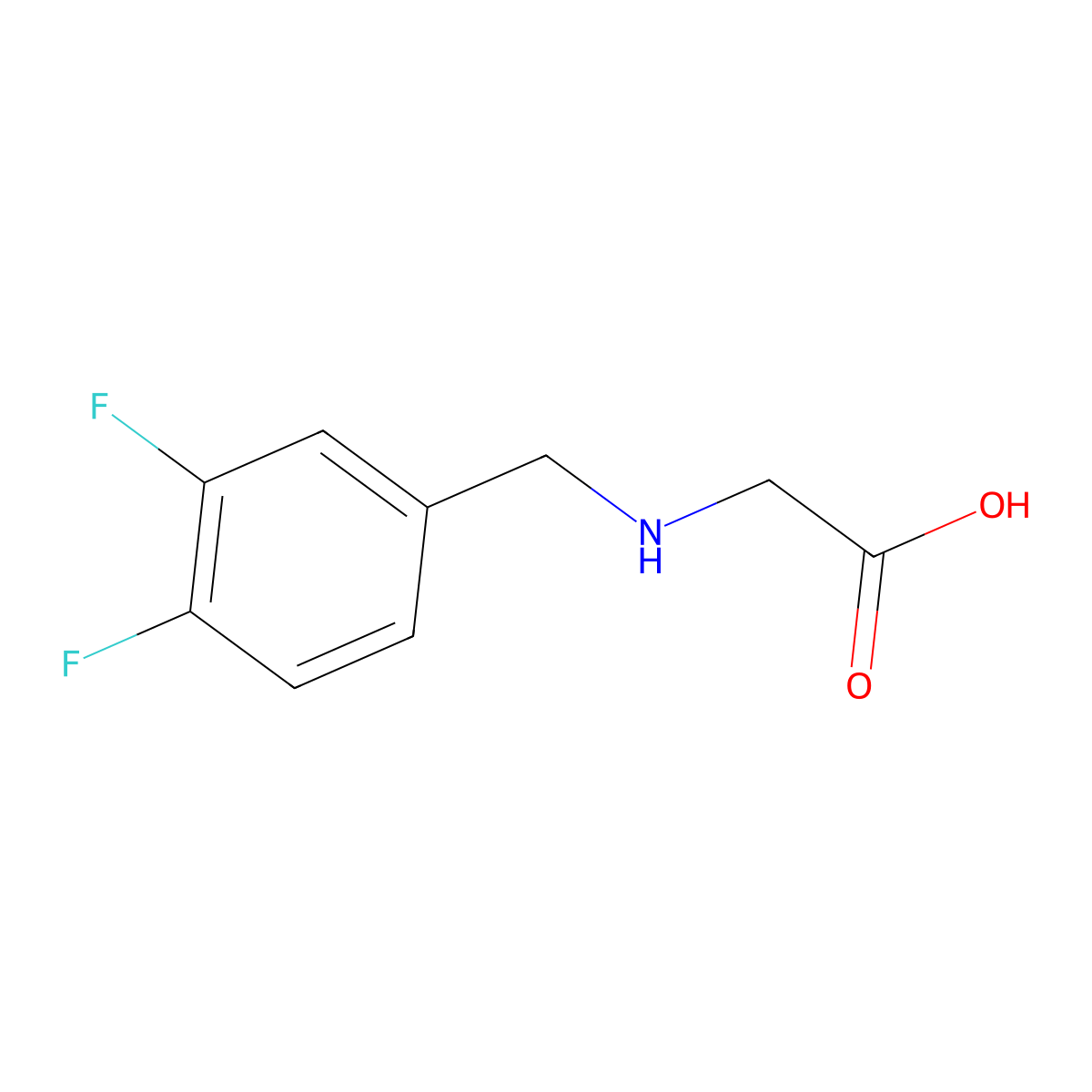 2-{[(3,4-Difluorophenyl)methyl]amino}acetic acid molecular structure, CAS 261959-68-6
