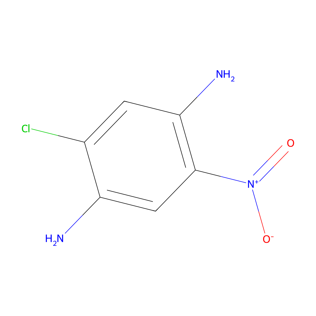1,4-Benzenediamine, 2-chloro-5-nitro- molecular structure, CAS 26196-45-2