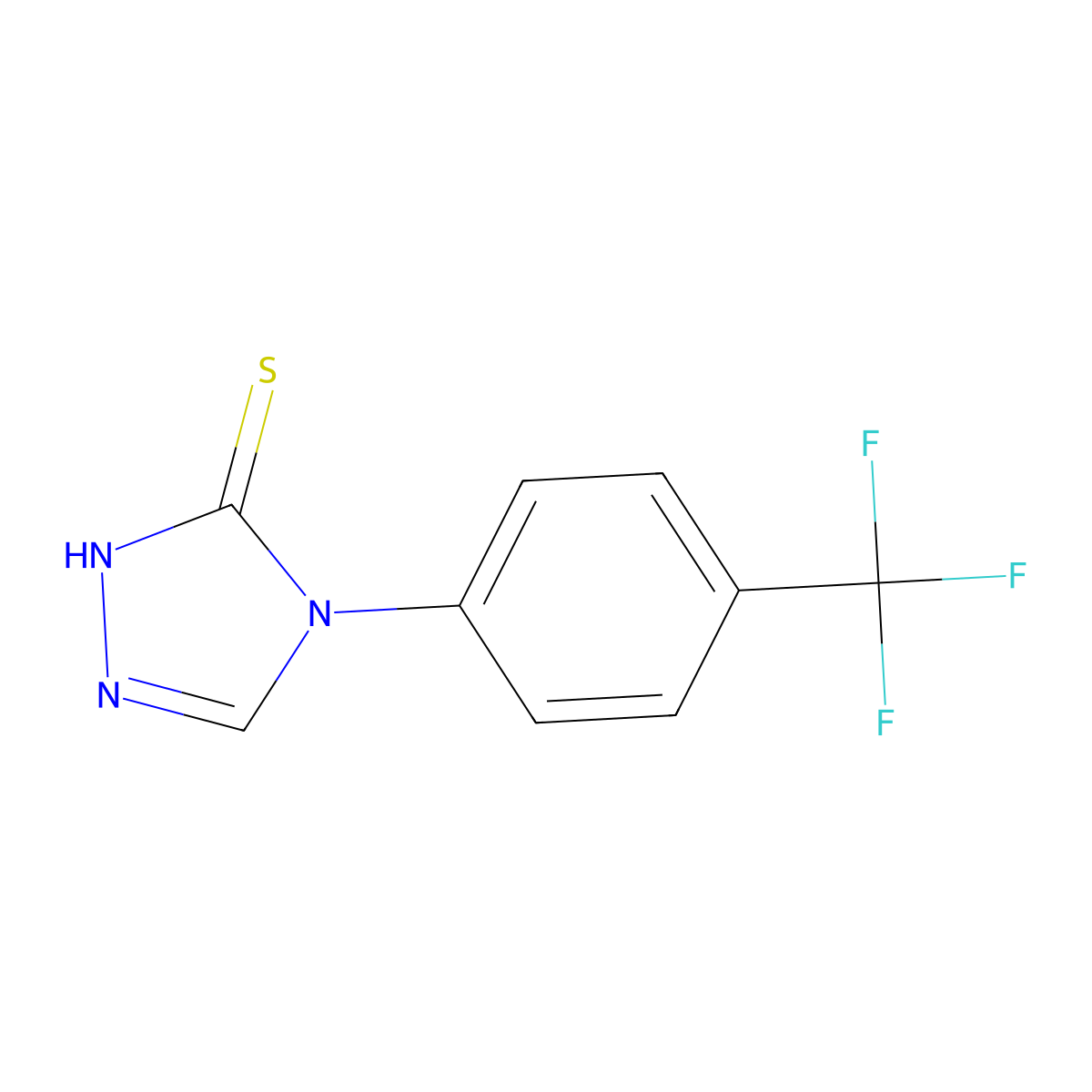4-(4-Trifluoromethyl-phenyl)-4H-[1,2,4]triazole-3-thiol molecular structure, CAS 261962-35-0