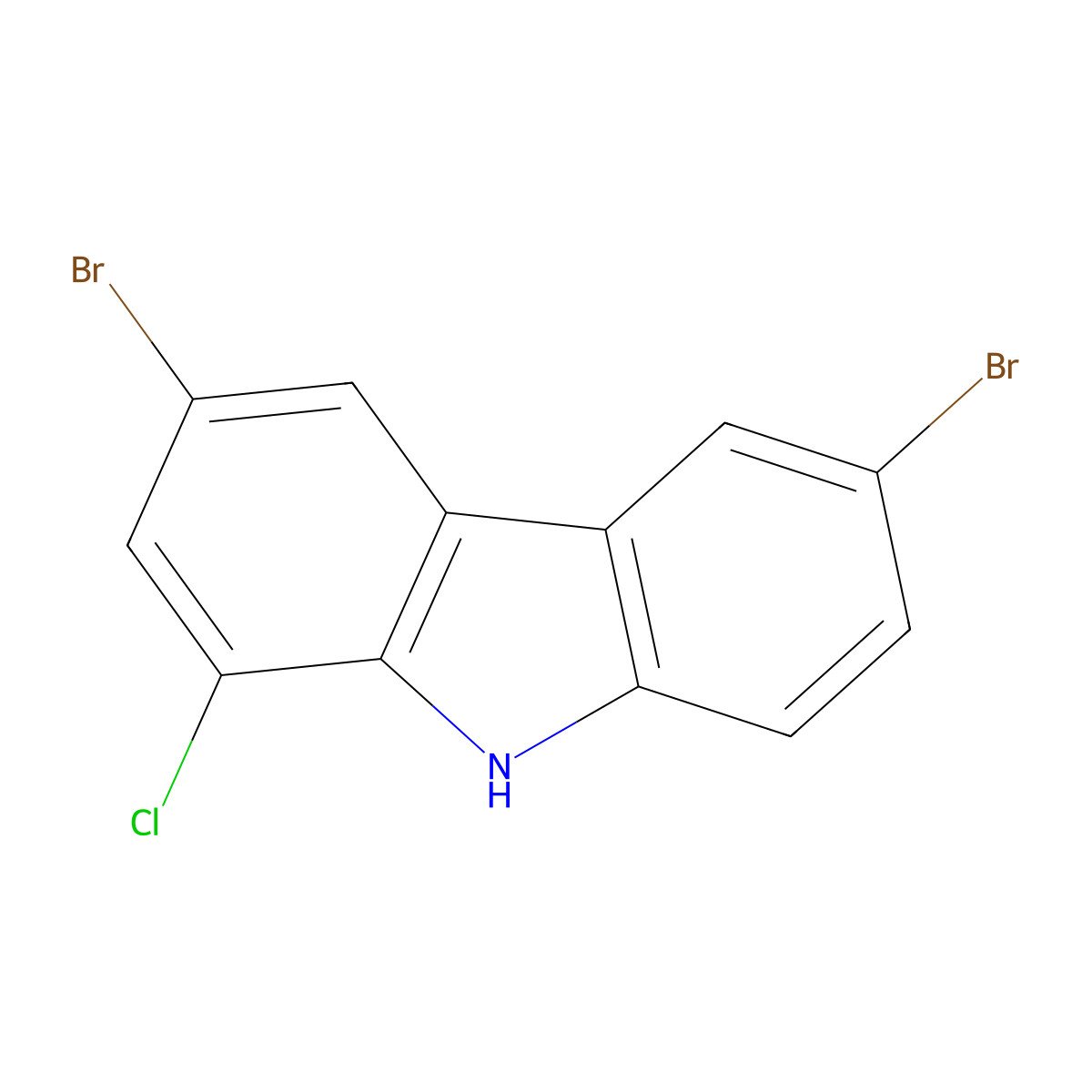 3,6-dibromo-1-chloro-9H-carbazole molecular structure, CAS 2619632-07-2