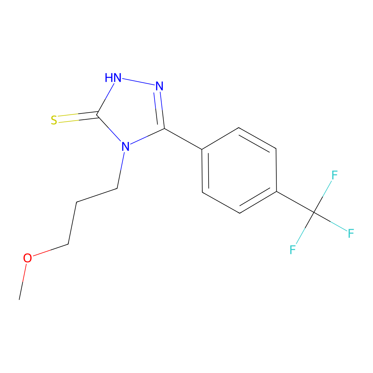 4-(3-methoxypropyl)-5-[4-(trifluoromethyl)phenyl]-4H-1,2,4-triazole-3-thiol molecular structure, CAS 261965-18-8