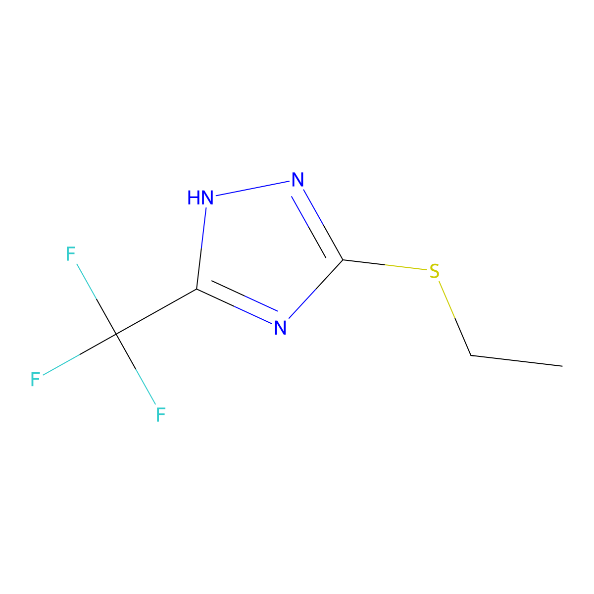 5-(Ethylthio)-3-(Trifluoromethyl)-1H-1,2,4-Triazole molecular structure, CAS 261965-28-0