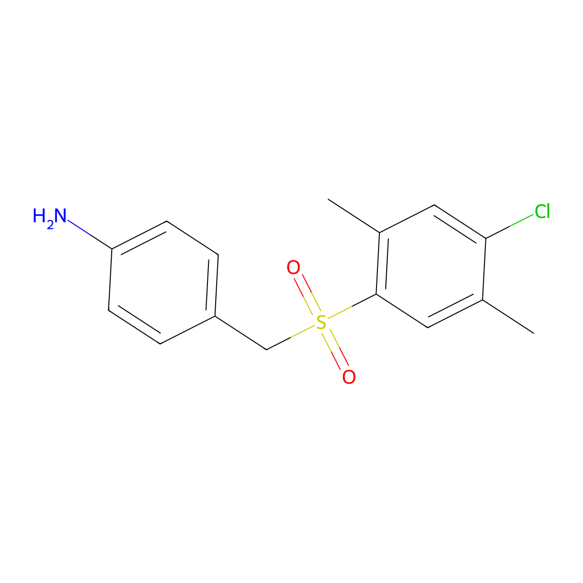 4-[[(4-Chloro-2,5-dimethylphenyl)sulfonyl]methyl]aniline molecular structure, CAS 261965-48-4