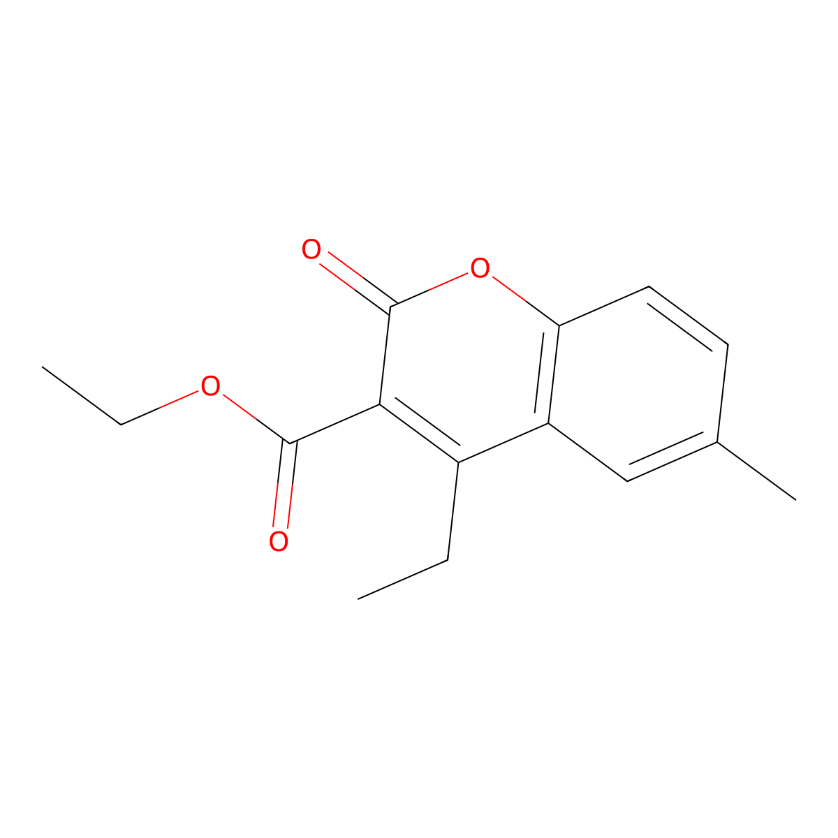 Ethyl 4-ethyl-6-methyl-2-oxo-2H-chromene-3-carboxylate molecular structure, CAS 26197-42-2